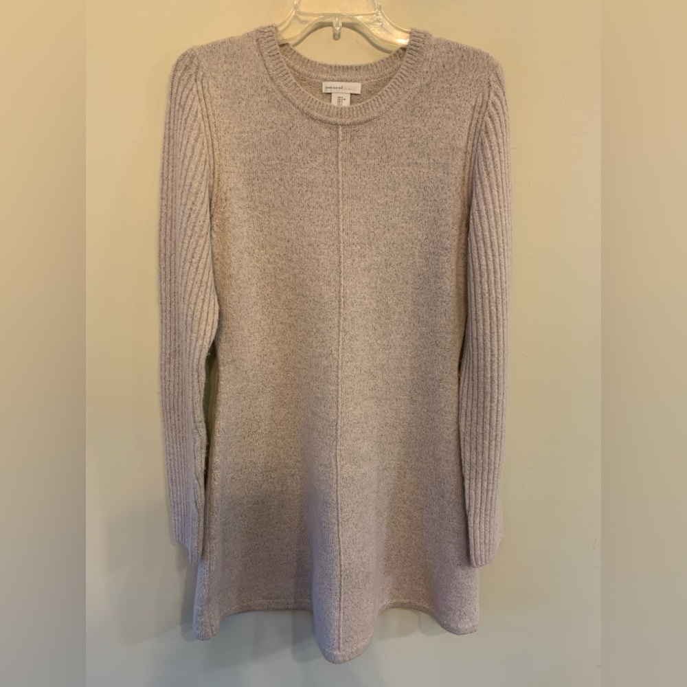Anthropologie SHRINKING VIOLET Alpaca Blend Knit Sweater Dress in Lilac Pink